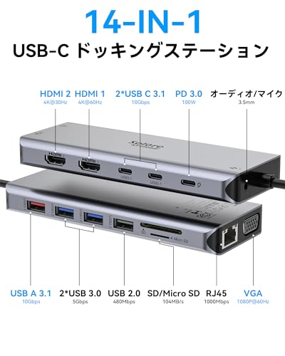 Selore&S-Global - Selore USB C ドッキングステーション hdmi 2